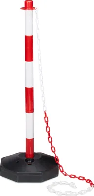 Produktbild von relaxdays Absperrpfosten weiß/rot