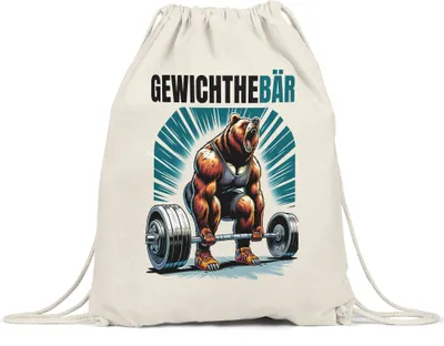 Produktbild von Gewichthebär Bären Turnbeutel - Geschenk für Fitness Liebhaber
