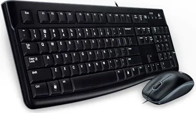 Obrázok produktu pre Logitech 920-002552, Plná veľkosť (100 %), Kábel, USB, QWERTY, Čierna, Obsahuje myš
