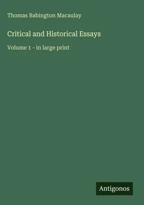 Produktbild von Critical and Historical Essays