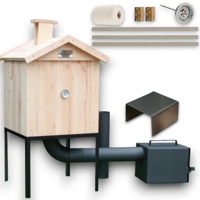 Produktbild von Räucherkammer Räucherei Holz 50x50x50 cm Imprägniert Räucherofen Räucherschrank Garten Holzräucherei Fuerkammer Smoker Garten aus Holz mit Tür BBQ