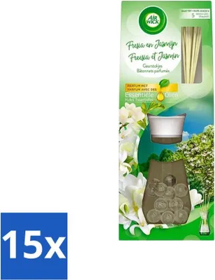 Productafbeelding van Air Wick geurstrips voor essentiële oliën – Freesia & Jasmijn – 30 ml - Voordeelverpakking - 15 stuks