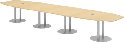Produktbild von bümö Konferenztisch XXL KT52 - Nachbildung Ahorn, tischfuss: Säule in Silber