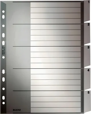 Zdjęcie produktu dla LEITZ 1271-00-85 Puste plastikowe rejestry A4 bardzo szerokie 5-częściowe(T)