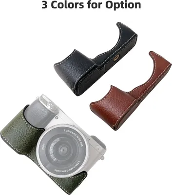 Image de Housse de protection pour appareil photo��, Housse de protection portable pour appareil photo��de style rétro avec poignée améliorée pour les appareils photo A6400, A6300, A6100, A6000 (Café, Gr��n, Noir) (Black)