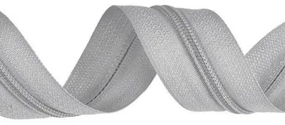 200m Endlos-Reißverschluss spiralförmig 5mm Meterware mittelgrau