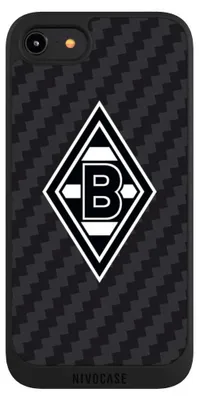 Produktbild von NIVOCASE Handyhülle für Apple iPhone 8 Hülle NIVOpure Case Schwarz Borussia Mönchengladbach Carbon Gladbach