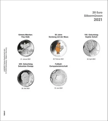 Produktbild von Lindner 1520-21 Vordruckblatt karat 20 Euro-Silbermünzen Bundesrepublik Deutschland 2021