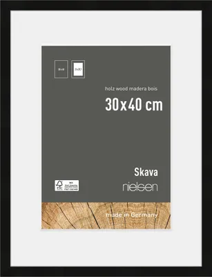 Immagine prodotto di Cornice Nielsen in legno Skava nero 30x40 cm con passe-partout 21x29,7 cm