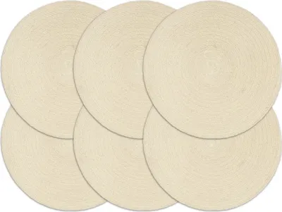 Obrázek produktu pro Prostírání 6 ks přírodní 38 cm kulaté bavlna