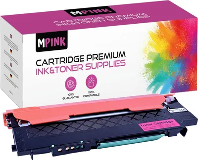 A toner cartridge and its packaging are displayed.
