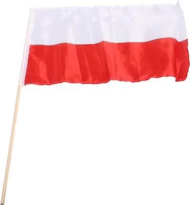 Produktbild von Eine kleine polnische Flagge an einem Stock