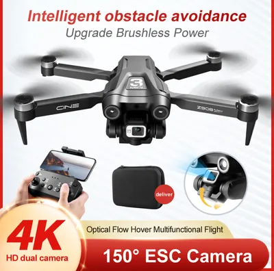 Productafbeelding van Drone met 4K-camera, duale high-resolution camera's, multi-directionele obstakelvermijding, zoomfunctie, mobiele bediening, geschikt voor 2 batterijen