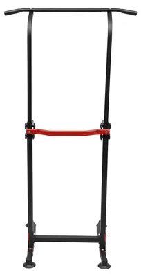 Produktbild von Power Tower Klimmzug- und Dip-Station - MK-4001H Trainingsstation - 10-fach höhenverstellbar 165–210 cm - 150 kg belastbar - Home Gym - Schwarz/Rot