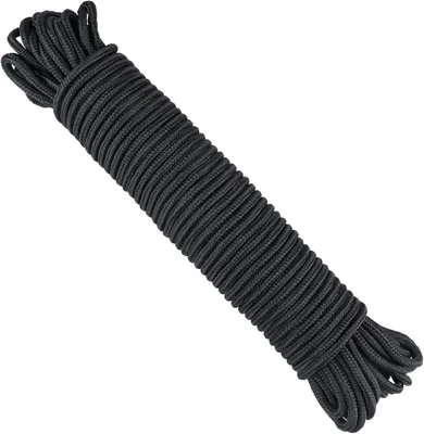 Produktbild von Schwarzes Nylonseil 6 mm, 30 m Geflochtenes Seil, Für Camping, Garten, Outdoor