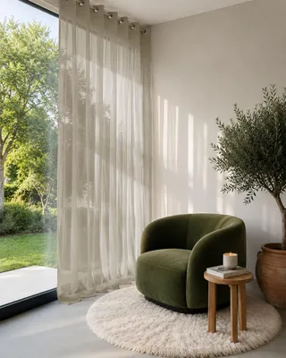 Produktbild von Gardine Aura Voile Transparent HOOMstyle 140x270cm - Ösen - Sand