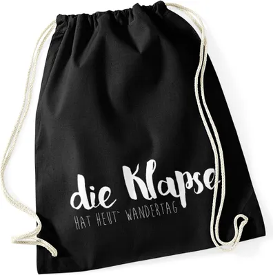 Produktbild von Turnbeutel mit Spruch lustig die Klapse hat heut Wandertag Baumwolle Beutel Tasche