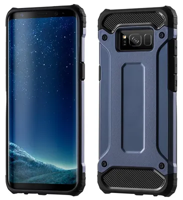 Produktbild von cofi1453® Panzerhülle Bumper Hybrid Armor SchutzHülle für Samsung Galaxy A10 (A105F) Silikon Hülle Zubehör Tasche Panzerschale Panzer in Blau