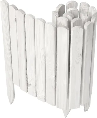 Produktbild von Garronda Beeteinfassung Holz Rollzaun Gartenzaun imprägniert Flexibler Rollborder Rasenkante Länge: 100 cm (Weiß, Höhe: 40 cm)