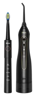 Obrázek produktu pro Bitka - Electric Toothbrush E11 + Water Flosser F5020E ultrazvukový elektrický zubní kartáček s ústní sprchou, 8 hlavicemi, 5 režimy kartáčku a 3 režimy sprchy - černá