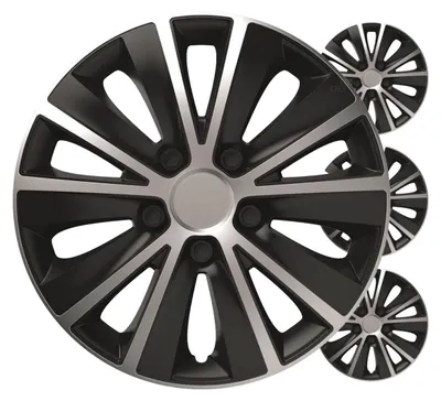 Obrázek produktu pro Kryty kol Rapide stříbrné/černé 15", 4 ks