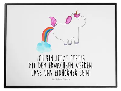 Produktbild von Mr. & Mrs. Panda tischschutz Einhorn Pupsen - Weiß - Geschenk, Deko, schreibtischunterlagen, tischauflage, Tischunterlage, Unicorn, malunterlagen, Freundin, Regenbogen