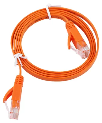 Obrázek produktu pro Plochý ethernetový kabel RJ45 CAT6 UTP pro připojení k síti LAN a routerům, 1000 M, oranžový, 1 metr