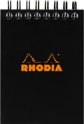 Produktbild von Rhodia 10x Spiralblock Rhodia Notepad A7, 80 Blatt kariert 80g - Schwarz 115009C