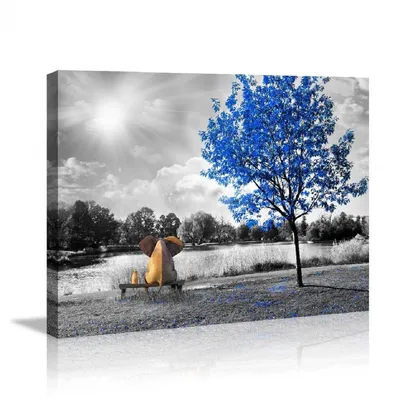 Obrázek produktu pro Obraz na plátně strom se slonem 4025 80x60 cm