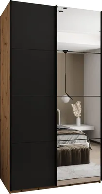 Produktbild von MEBLE KRYSPOL LUX 3 Schrank - 245,5x140x64cm - Artisan, Schwarz, Schwarz