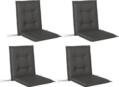 Zdjęcie produktu dla Zestaw 4 poduszek na siedzisko Outsunny 108 x 50 x 5 cm, poduszka na siedzisko z wiązaniami, poduszka na siedzisko do użytku na zewnątrz i wewnątrz, poduszka na ławkę, poduszka na krzesło, krzesło do jadalni, meble ogrodowe, ciemnoszary