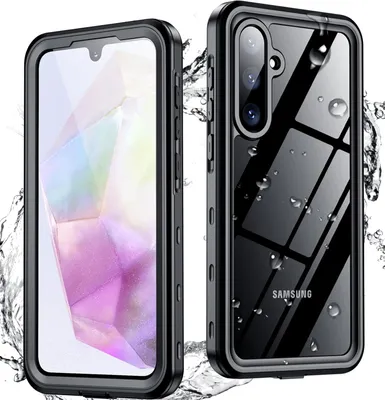 Produktbild von Wasserdicht Hülle für Samsung Galaxy A35 Staubdicht Schneefest IP68 Komplett Schutzhülle mit eingebautem Displayschutzfolie Schwarz