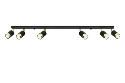 Zdjęcie produktu dla Spot sufitowy czarny podłużny sześć kloszy złoty 6xGU10 10W NERO SL.1073 Sollux Lighting