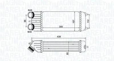 Produktbild von MAGNETI MARELLI 351319204250 Ladeluftkühler LLK passend für PEUGEOT 207 (WA, WC) Turbo Intercooler