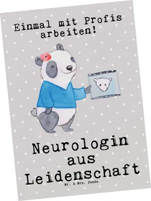 Produktbild von Mr. & Mrs. Panda Postkarte Neurologin Leidenschaft - Grau Pastell - Geschenk, Beruf, Ansichtskarten, Lustig, Grußkarte, Postkarten, Spruch, Mediziner, Witzig, Fotokarte