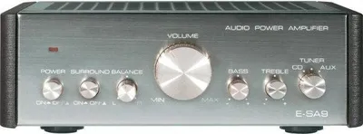 Image de Renkforce E-SA9 Amplificateur stéréo 2 x 12 W Argent (métallique), Marron foncé Renkforce