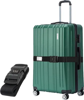 Produktbild von VERTICAL STUDIO "Silkström" 24" Koffer inkl. GRATIS Koffergurt, 4 Rollen, ABS, 3-stelliges Zahlenschloss, 54,3L, Teleskopgriff grün | VS-45