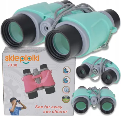 Immagine prodotto di Lolex | Binocolo giocattolo 7x30 - con bussola - sicuro per i bambini - ideale per le avventure all'aperto