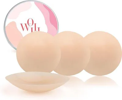 Productafbeelding van 2 paar wasbare en herbruikbare tepelcovers voor dames - ultradunne siliconen tepelbeschermers met opbergdoos