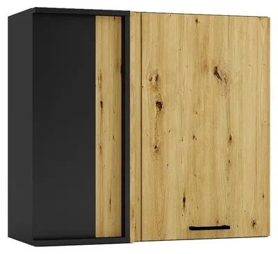 Produktbild von Küchenhängeschrank 80 cm - Eiche Artisan und Graphit - Eck-Hängeschrank - Soft-Close-System - Küchenschrank - Universelle Frontmontage