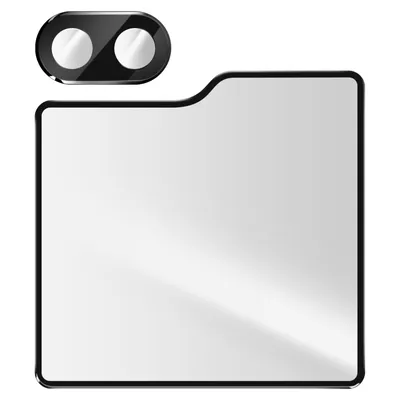 Image de film écran en verre 9H pour Samsung Z Flip5 et film pour appareil photo 3D Noir