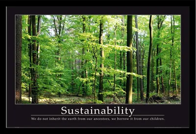 Image de Motivational - Poster - Sustainability + cadre amovible, Shinsuke® Maxi MDF noir, vitre acrylique