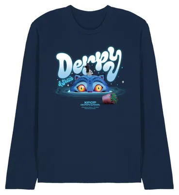 Productafbeelding van K-Pop Demon Hunters - "Sinking" T-shirt voor heren/dames, uni, lange mouwen, model TV43541 (XL) (Marineblauw)