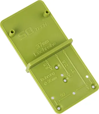 Produktbild von 2er Set Bohrschablonen EasyGreen Bohrlehren für Topfbänder mit Topf-Ø 26 und 35 mm, 32er Lochreihen und Exzenter Verbindungsbeschläge