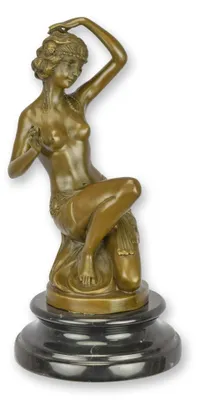 Produktbild von Bronzeskulptur Tänzerin nach Chiparus Replikat Retro Design Dekoration