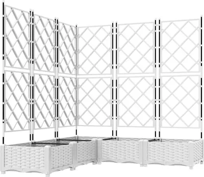Obrázek produktu pro vidaXL Zahradní květináč, 5 ks, bílý, 120 x 120 x 125,5 cm, plast