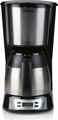 Produktbild von Cafetiera cu programare si Cana Termos Domo DO709K, Cpaciate 10 Cesti, Programare, Timer, Ecran LCD, Inox