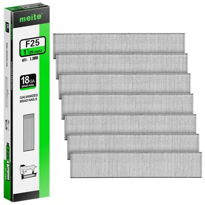 Productafbeelding van 18 Gauge Bradnagels, 25 mm, Verzinkt, 1,000 stuks
