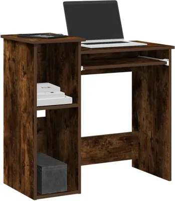 Produktbild von "2026 Promotion" Schreibtisch mit Regal Räuchereiche 84x40x78 cm Holzwerkstoff - Schreibtische CC32112