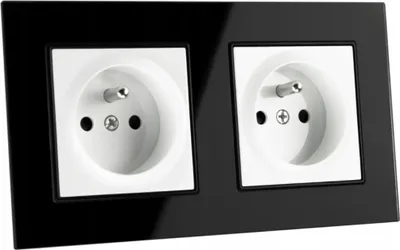 Zdjęcie produktu dla 2x Kontakt Gniazdo Elektryczne Pojedyncze Szklane Fi60 z Uziemieniem